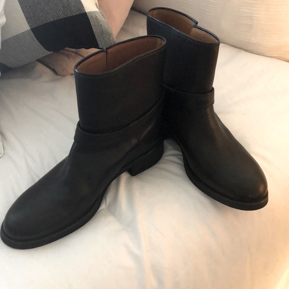 MADEWELL PullOn Biker Moto Leather Black Boots 8.5